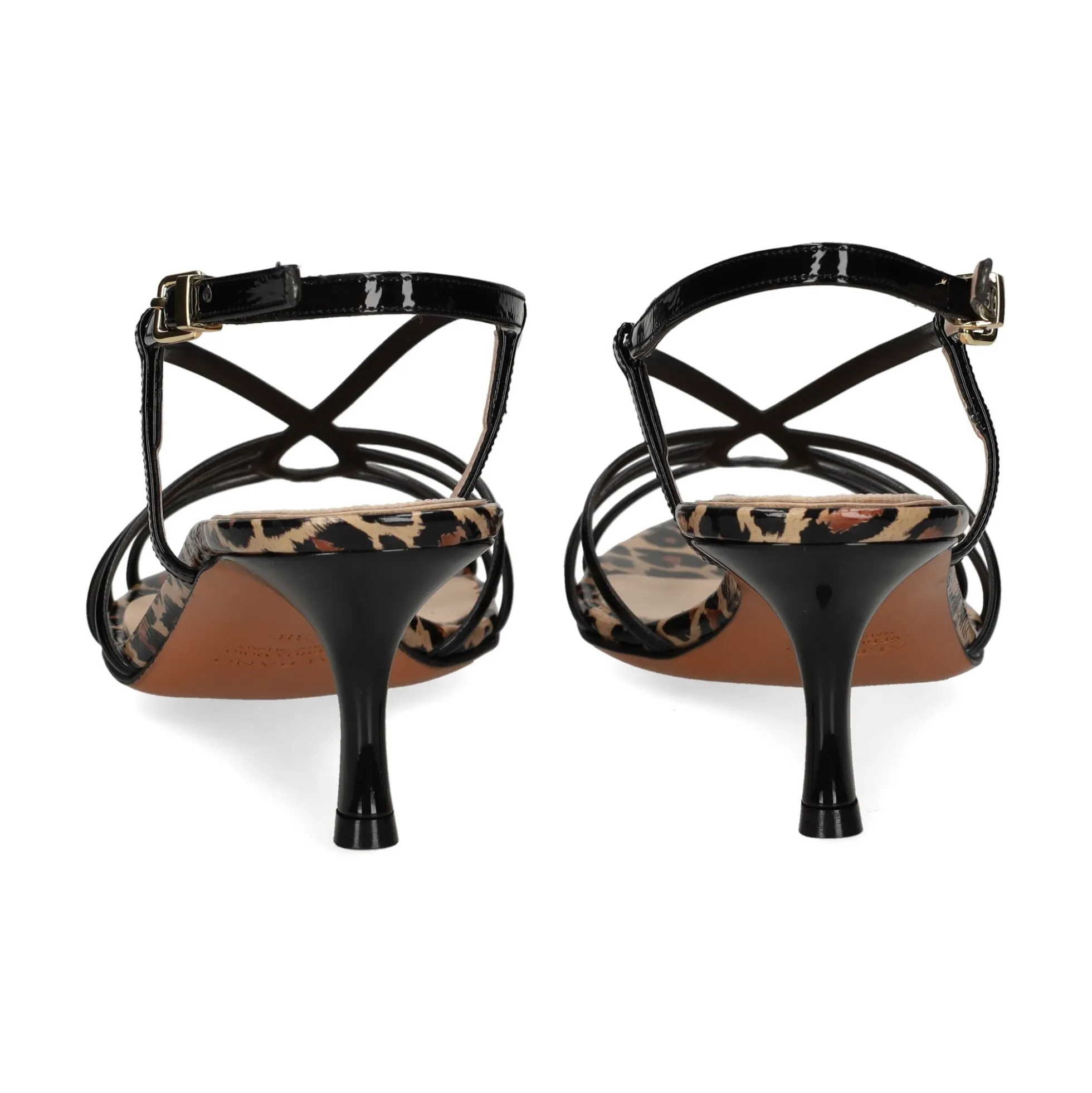 ALBANO Sandalias con tacón de Mujer 5344 / 17 NEGRO/LEOPARDO