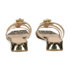 ALBANO Sandalias planas de Mujer 5421 / 1 PLATINO/LEOPARD