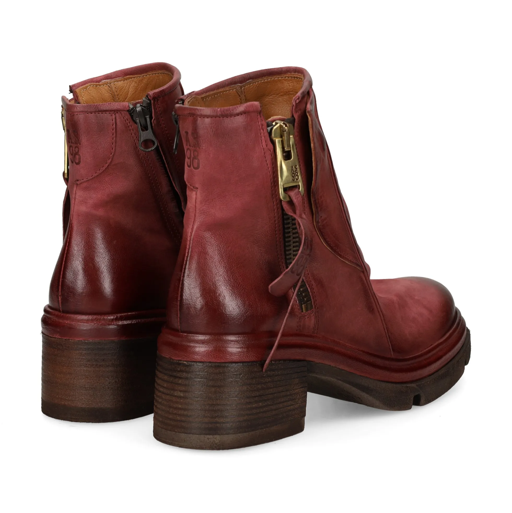 A.S.98 Botines con tacón de Mujer A89230 6580 MADERA