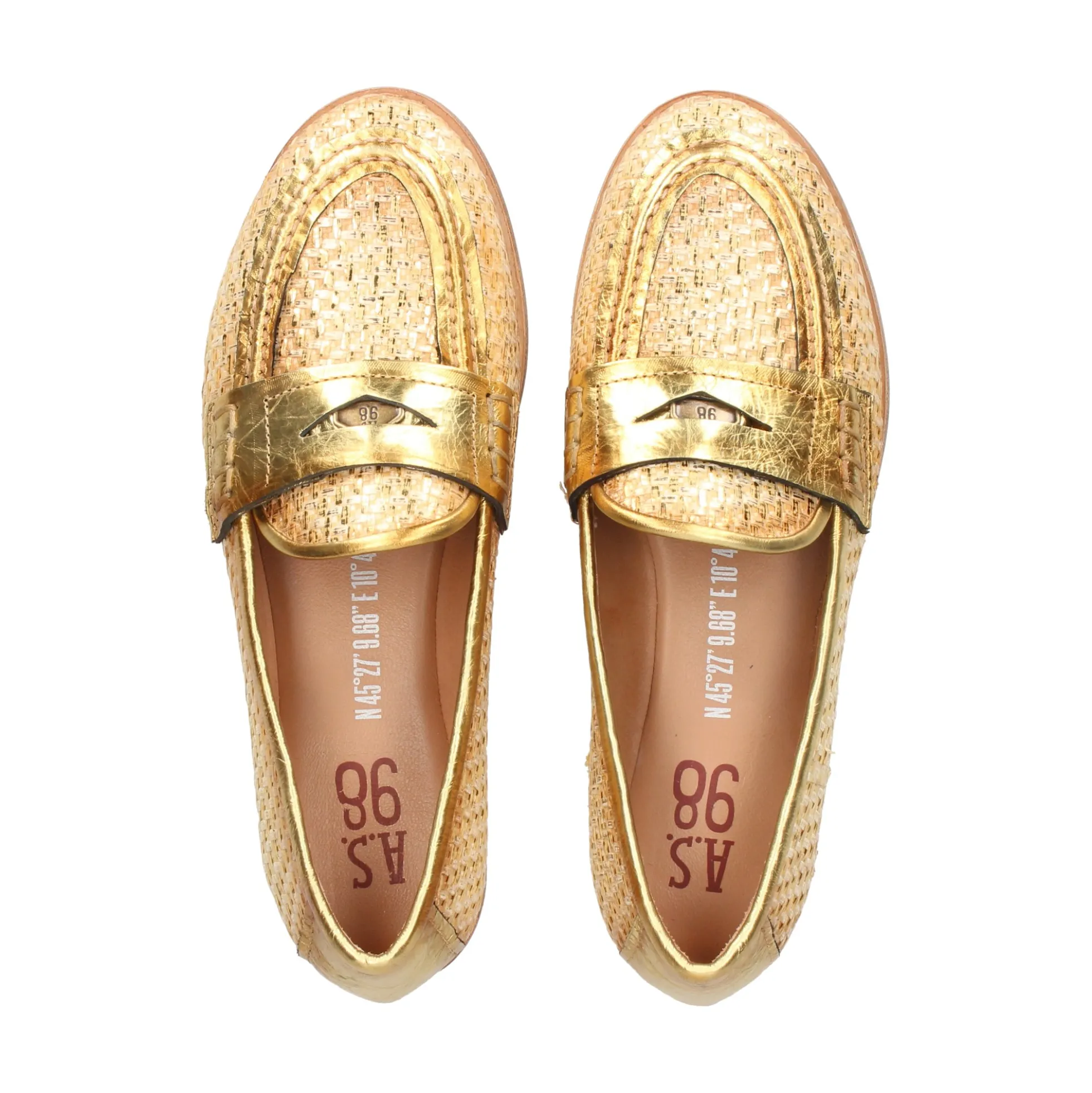A.S.98 Mocasines de Mujer B77102 301 6002 ORO+OT
