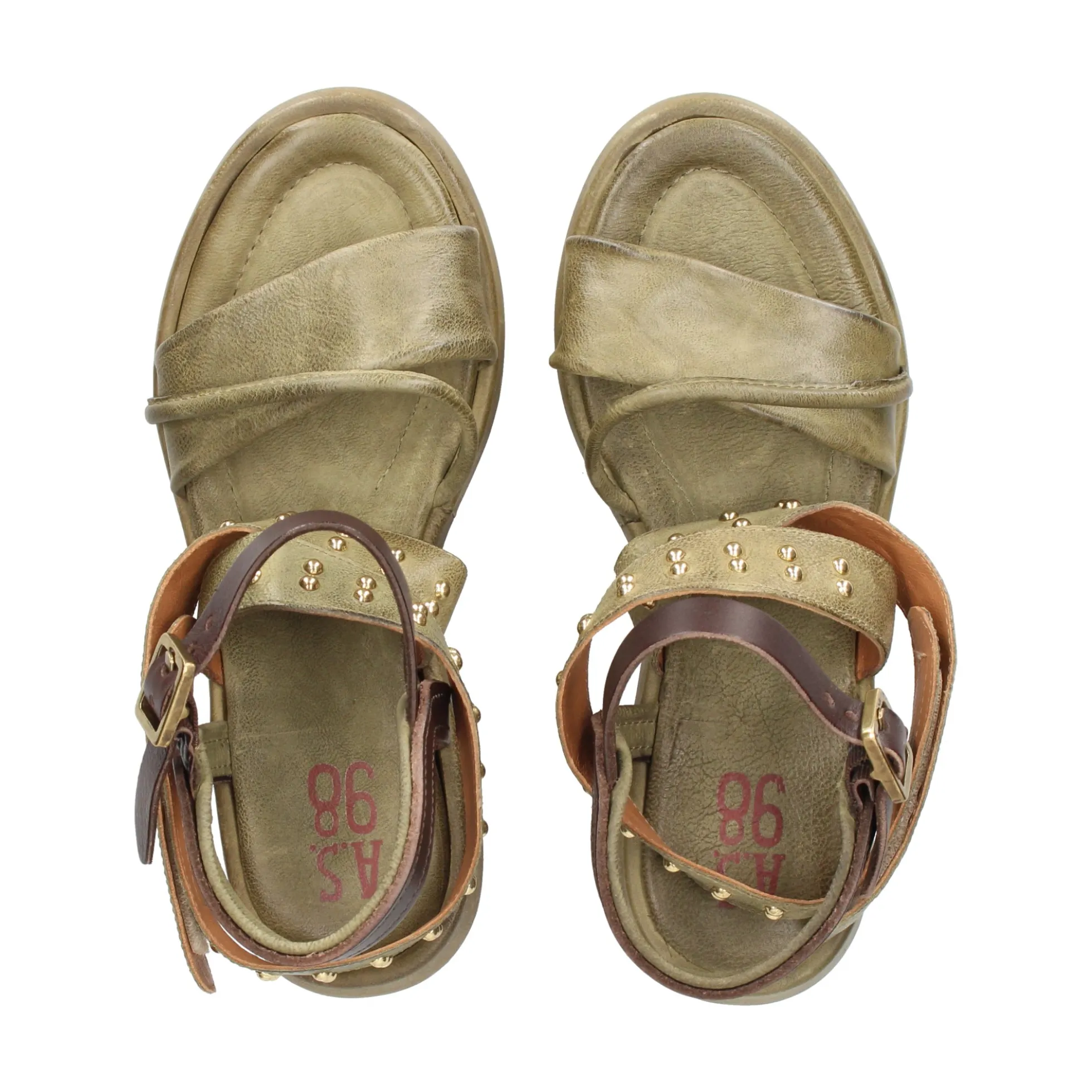 A.S.98 Sandalias con plataforma de Mujer C02001 0002 GREEN+TDM
