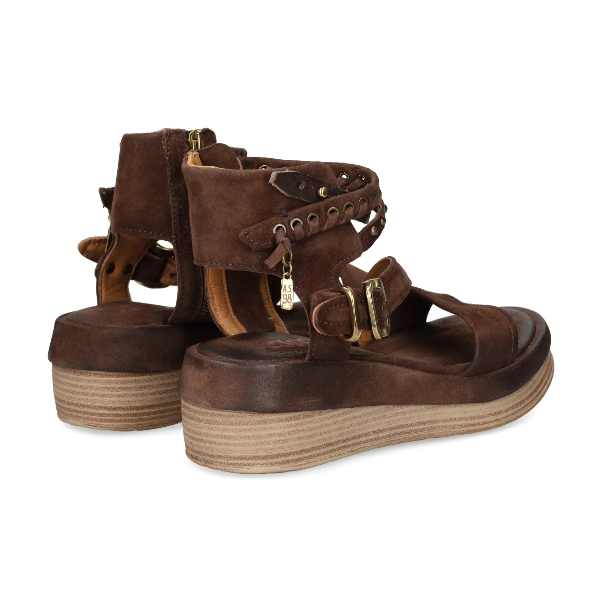 A.S.98 Sandalias con plataforma de Mujer C02009 0002 EBANO