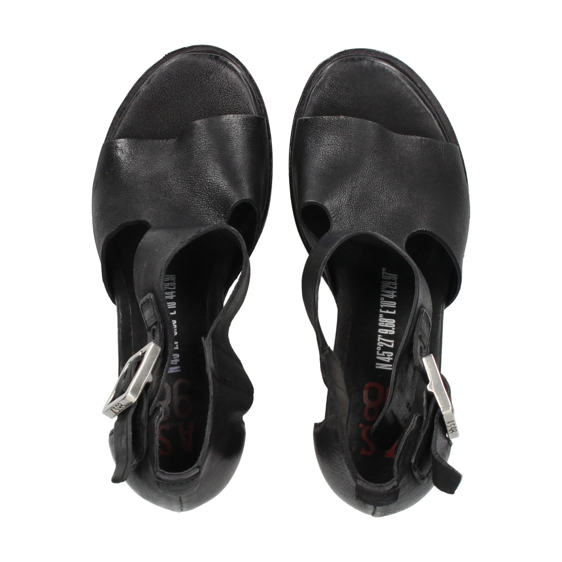 A.S.98 Sandalias con tacón de Mujer 589038 101 6002 NERO (