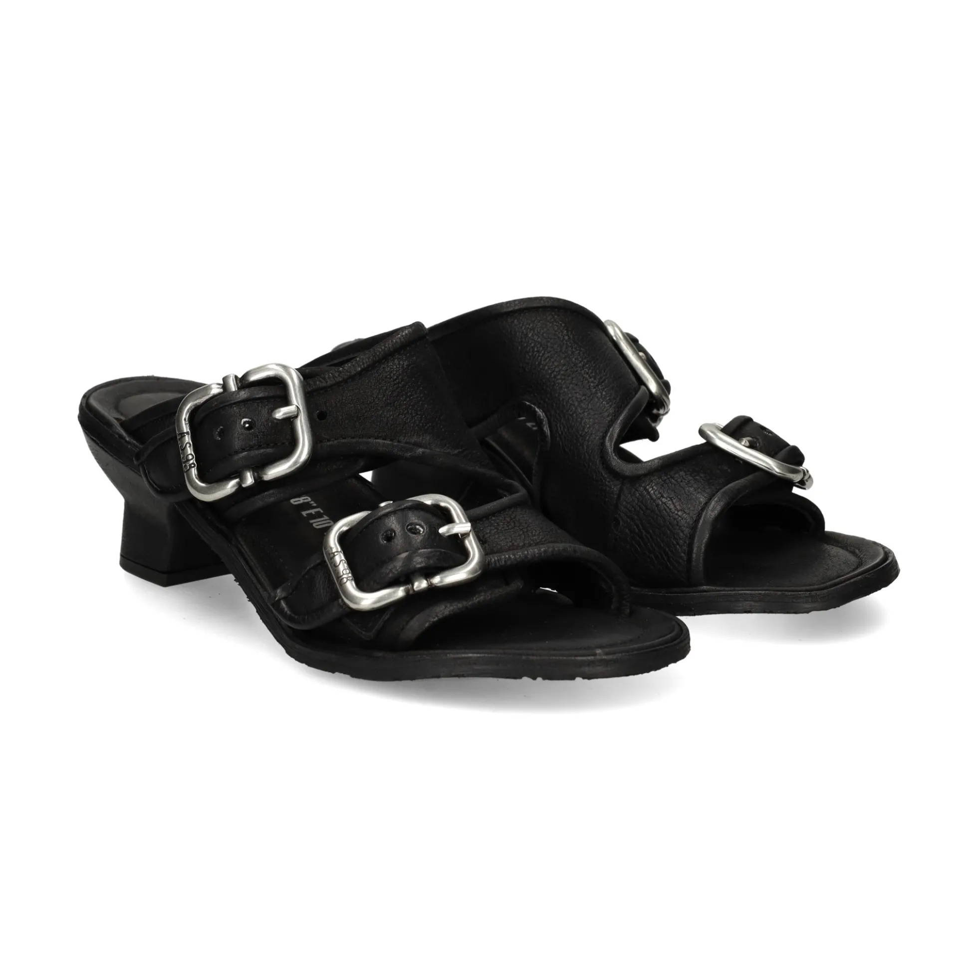 A.S.98 Sandalias con tacón de Mujer C03007 6002 NEGRO