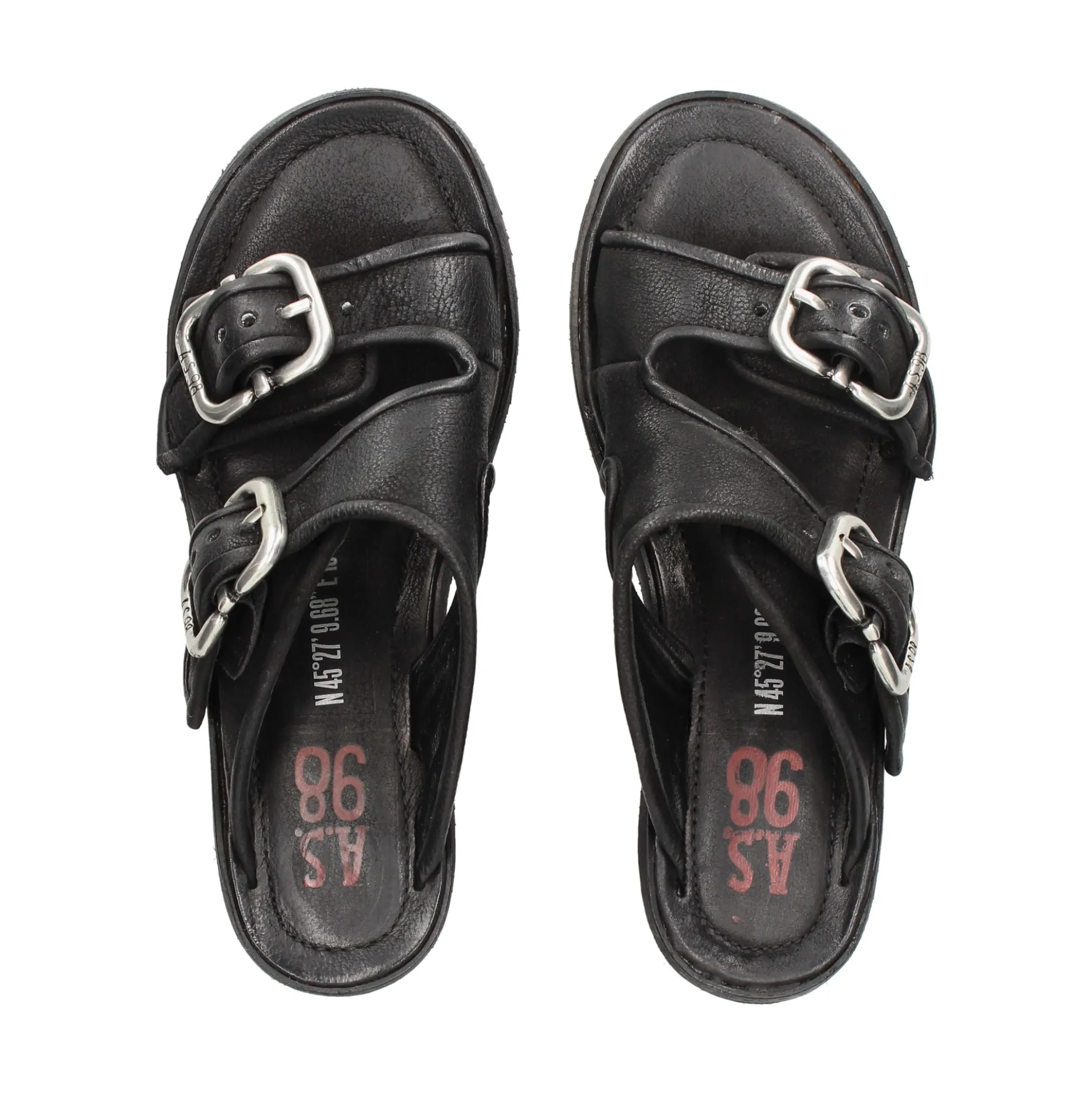 A.S.98 Sandalias con tacón de Mujer C03007 6002 NEGRO