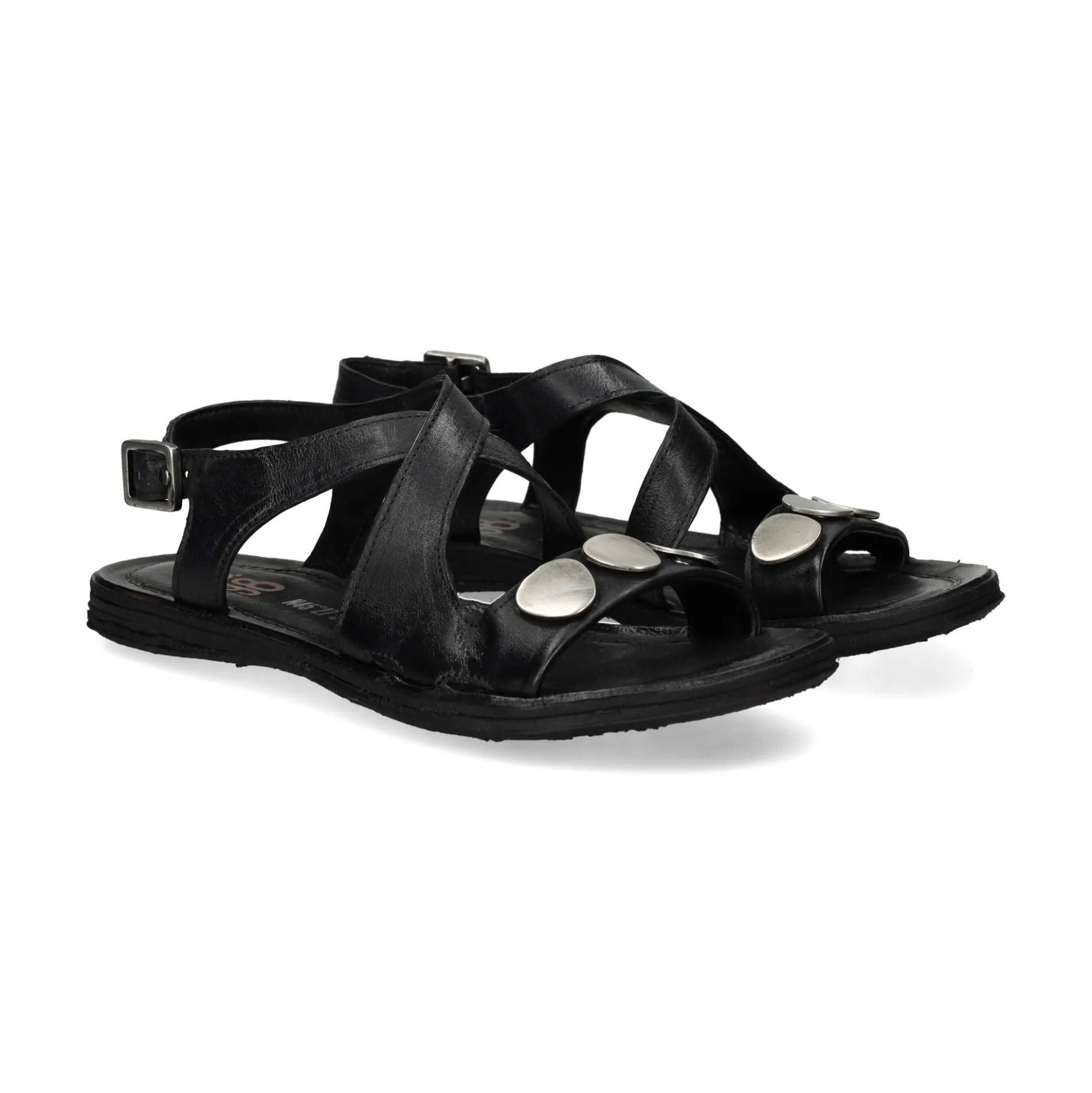 A.S.98 Sandalias planas de Mujer A16059 6002 NEGRO