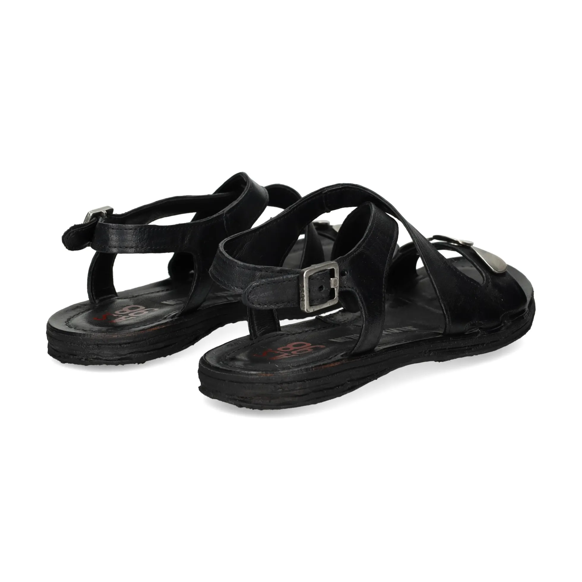 A.S.98 Sandalias planas de Mujer A16059 6002 NEGRO