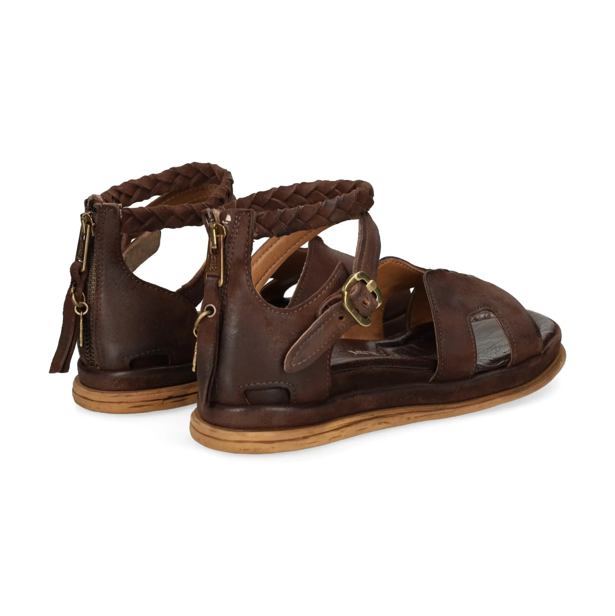 A.S.98 Sandalias planas de Mujer B60022 6144 EBANO