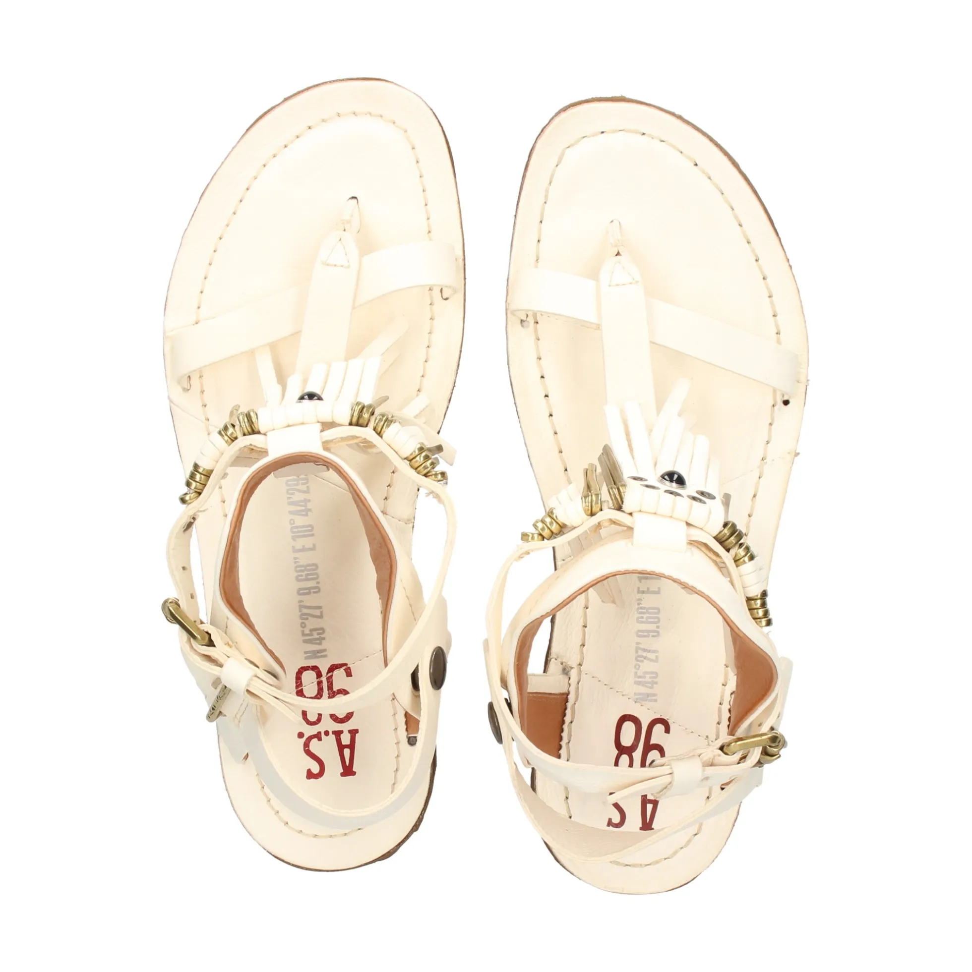 A.S.98 Sandalias planas de Mujer 534010 2103 6936 MILK