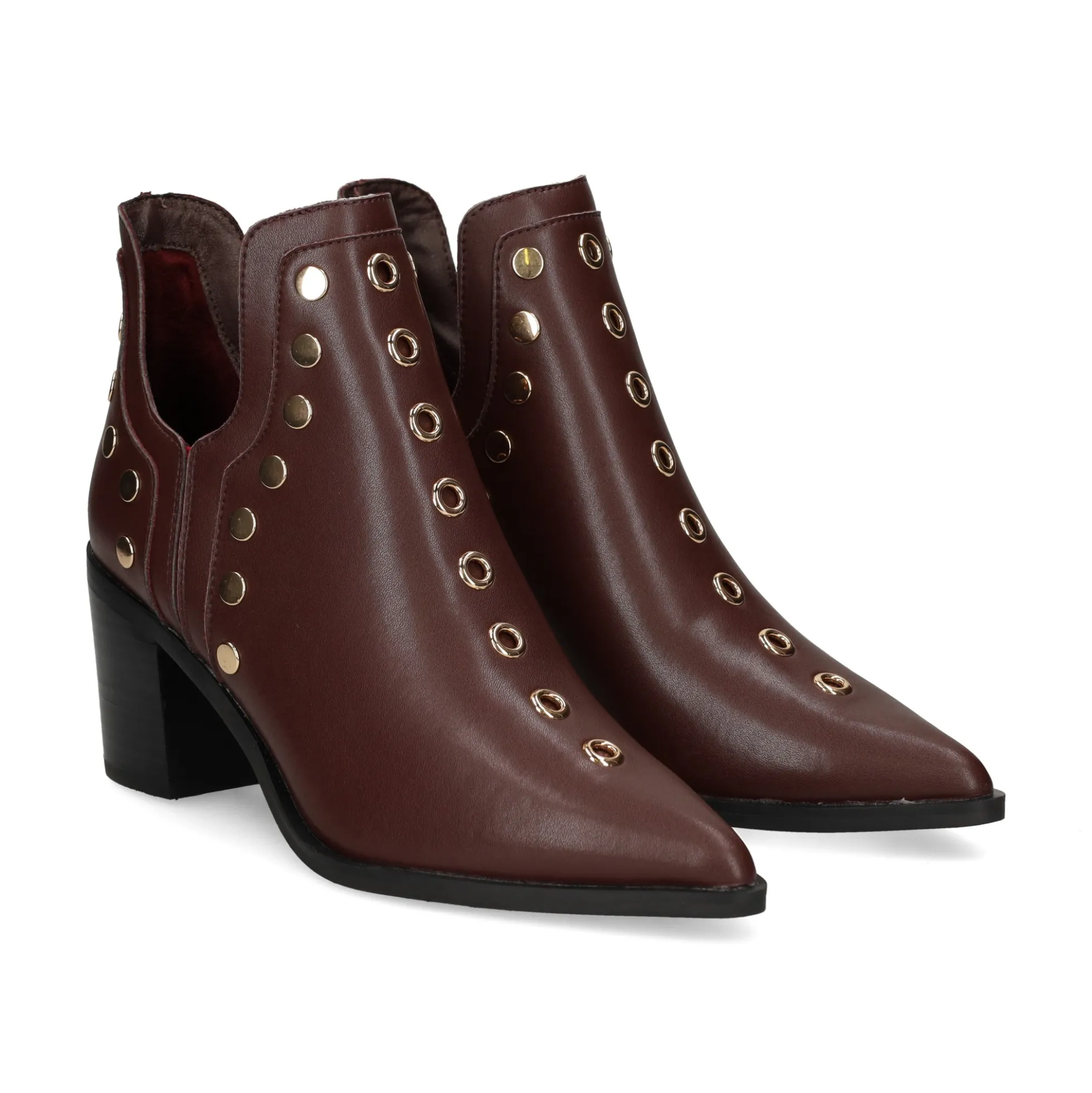 BEFREE Botines con tacón de Mujer NAPOLES-006 BURDEOS