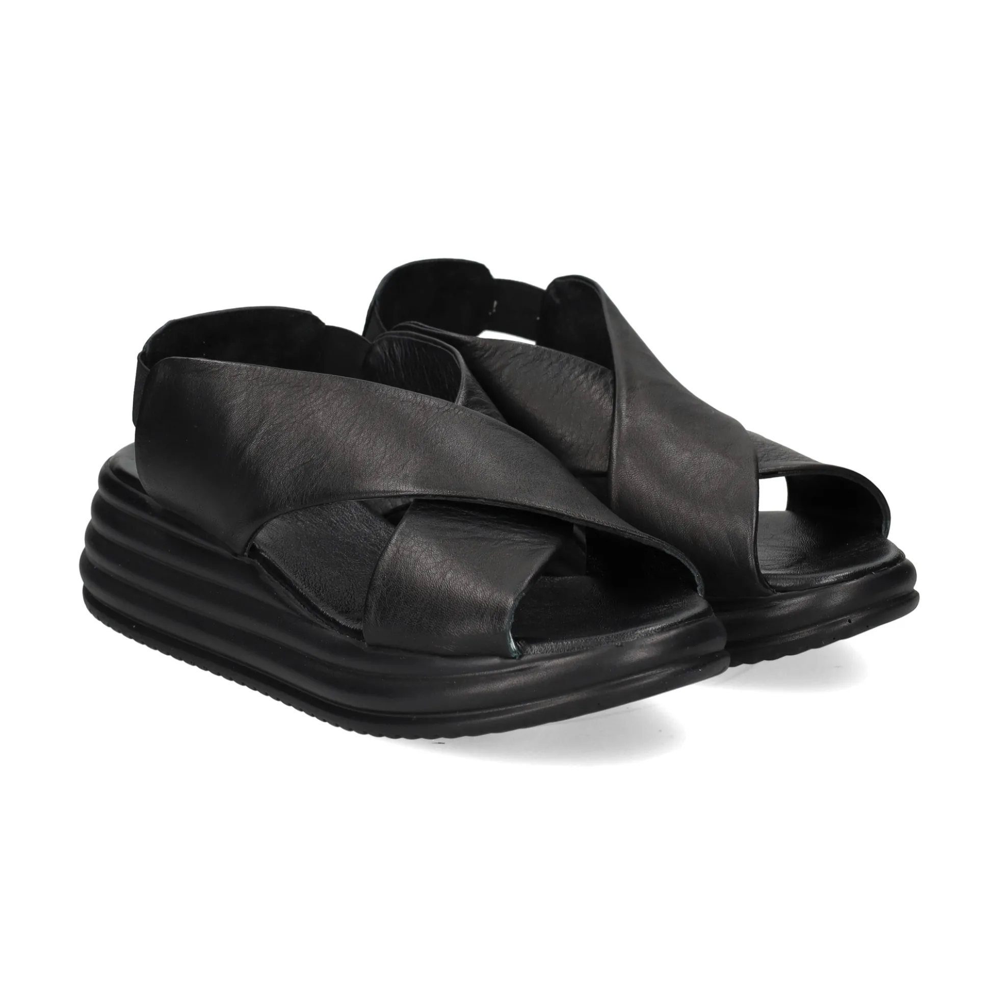 BUENO Sandalias con plataforma de Mujer WY5703 NEGRO