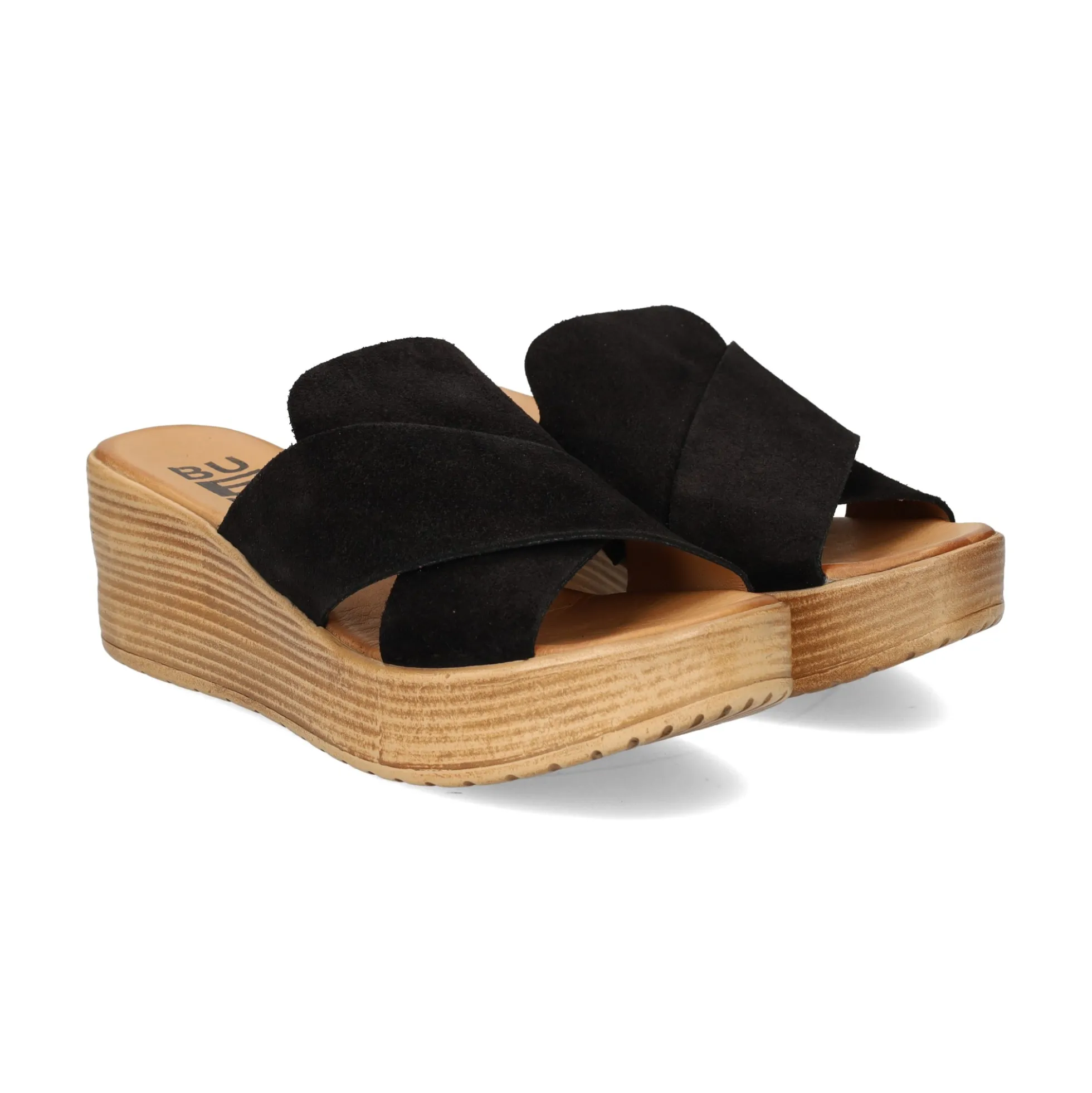 BUENO Sandalias con plataforma de Mujer WA4703 NEGRO