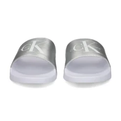 CALVIN KLEIN Sandalias planas de Mujer YW0YW01243 0K9 WHITE/SILVE