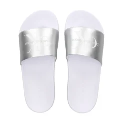 CALVIN KLEIN Sandalias planas de Mujer YW0YW01243 0K9 WHITE/SILVE