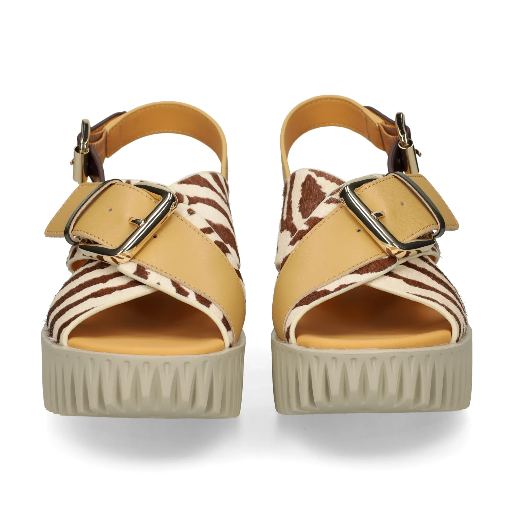 4CCCCEES Sandalias con plataforma de Mujer PLIA JUNO ZEBRA MIX