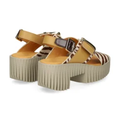 4CCCCEES Sandalias con plataforma de Mujer PLIA JUNO ZEBRA MIX