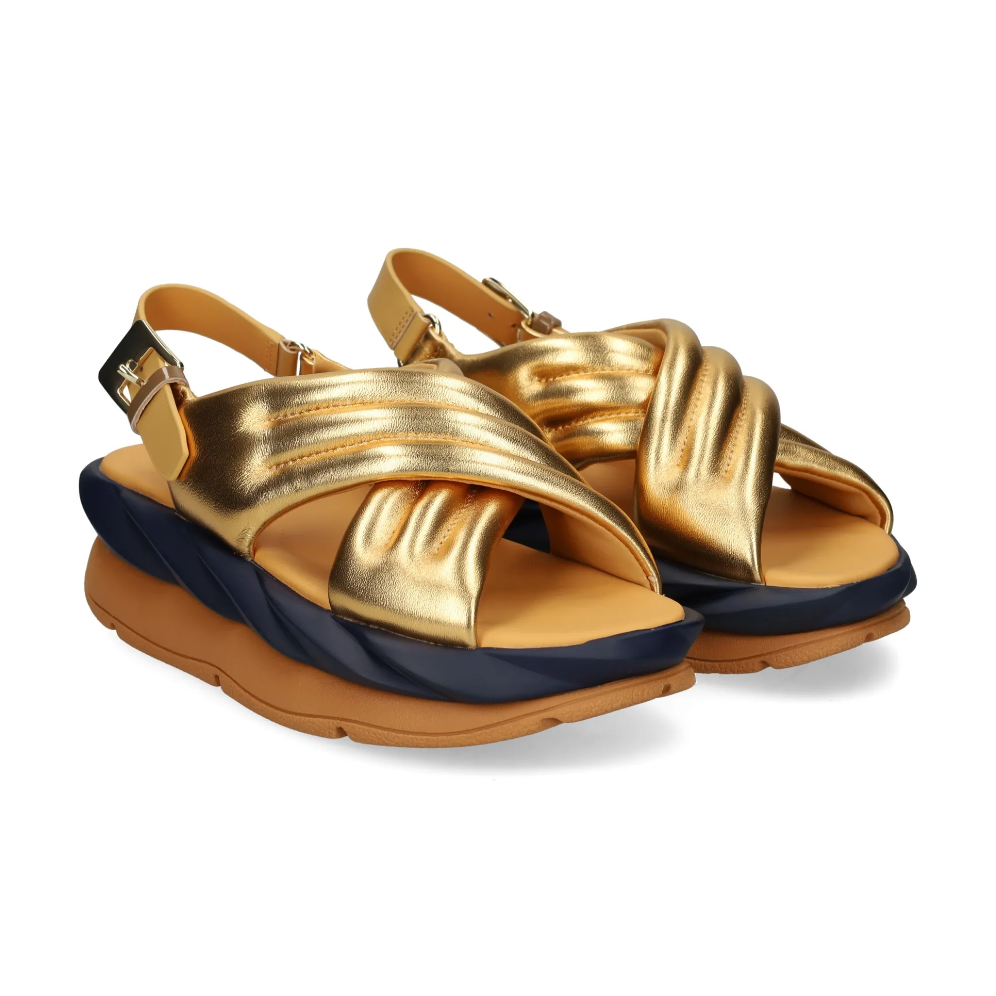 4CCCCEES Sandalias con plataforma de Mujer MELLOW MANA ORO