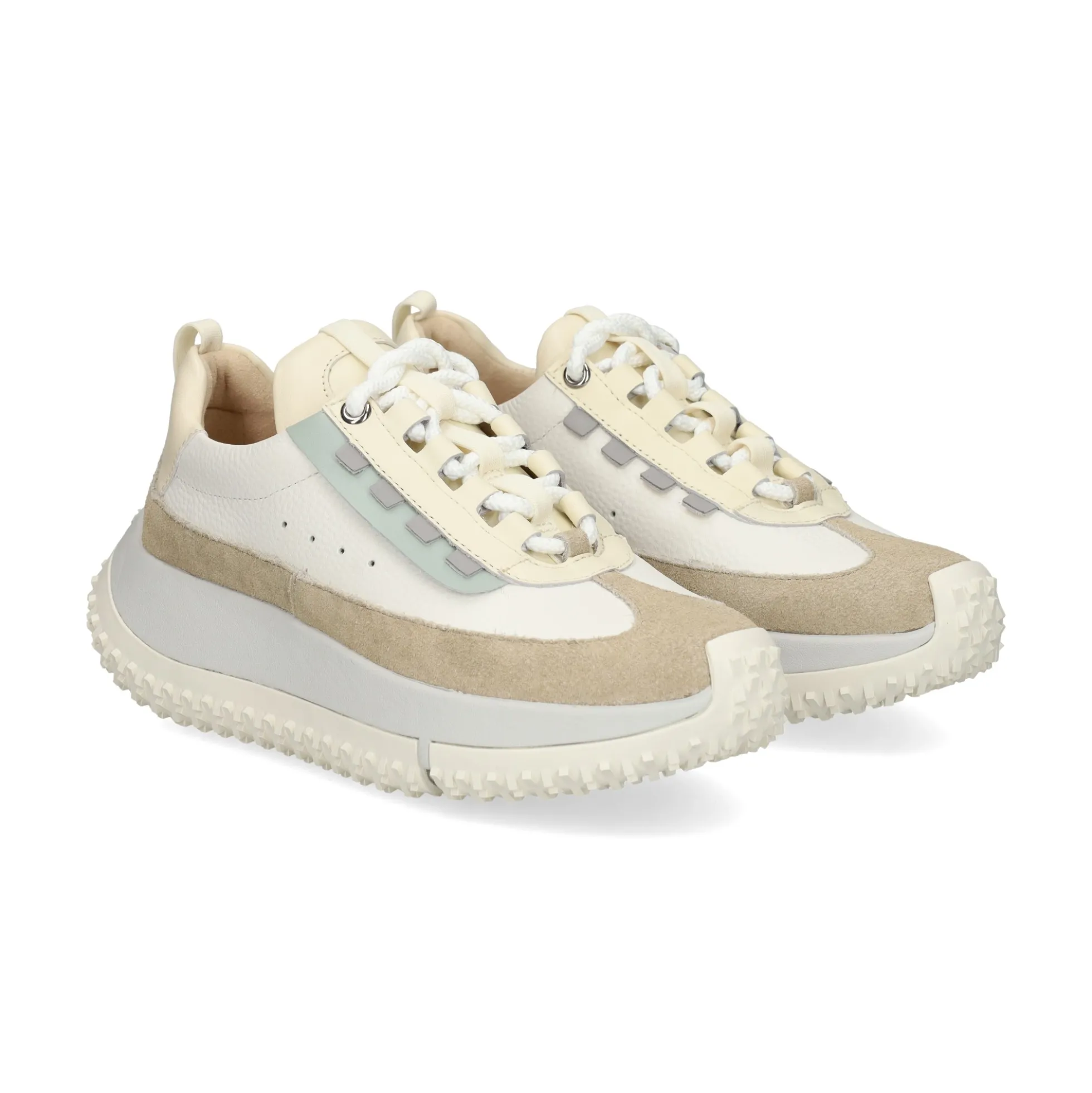 4CCCCEES Zapatillas de Mujer KAPOK PINTO BLANCO