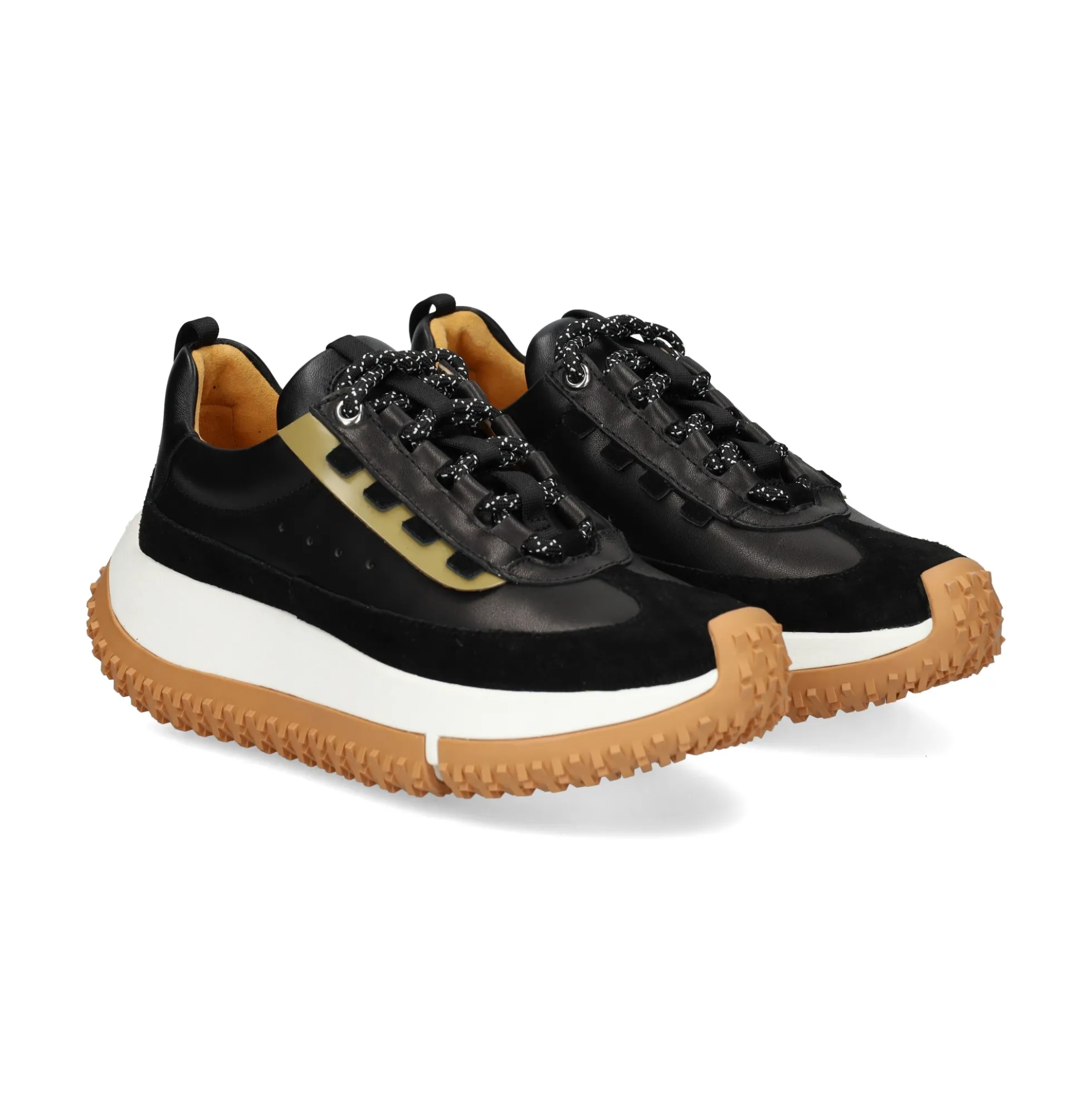 4CCCCEES Zapatillas de Mujer KAPOK PINTO NEGRO