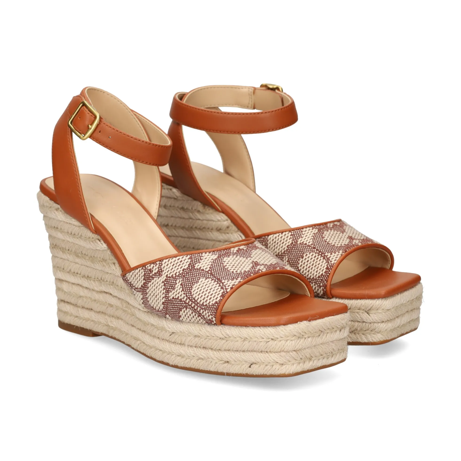 COACH Sandalias cuña de Mujer CAS80 cocoa/burnished