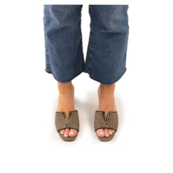 EXE Sandalias con tacón de Mujer SCARLET-601 BLACK BEIGE