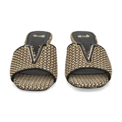 EXE Sandalias con tacón de Mujer SCARLET-601 BLACK BEIGE