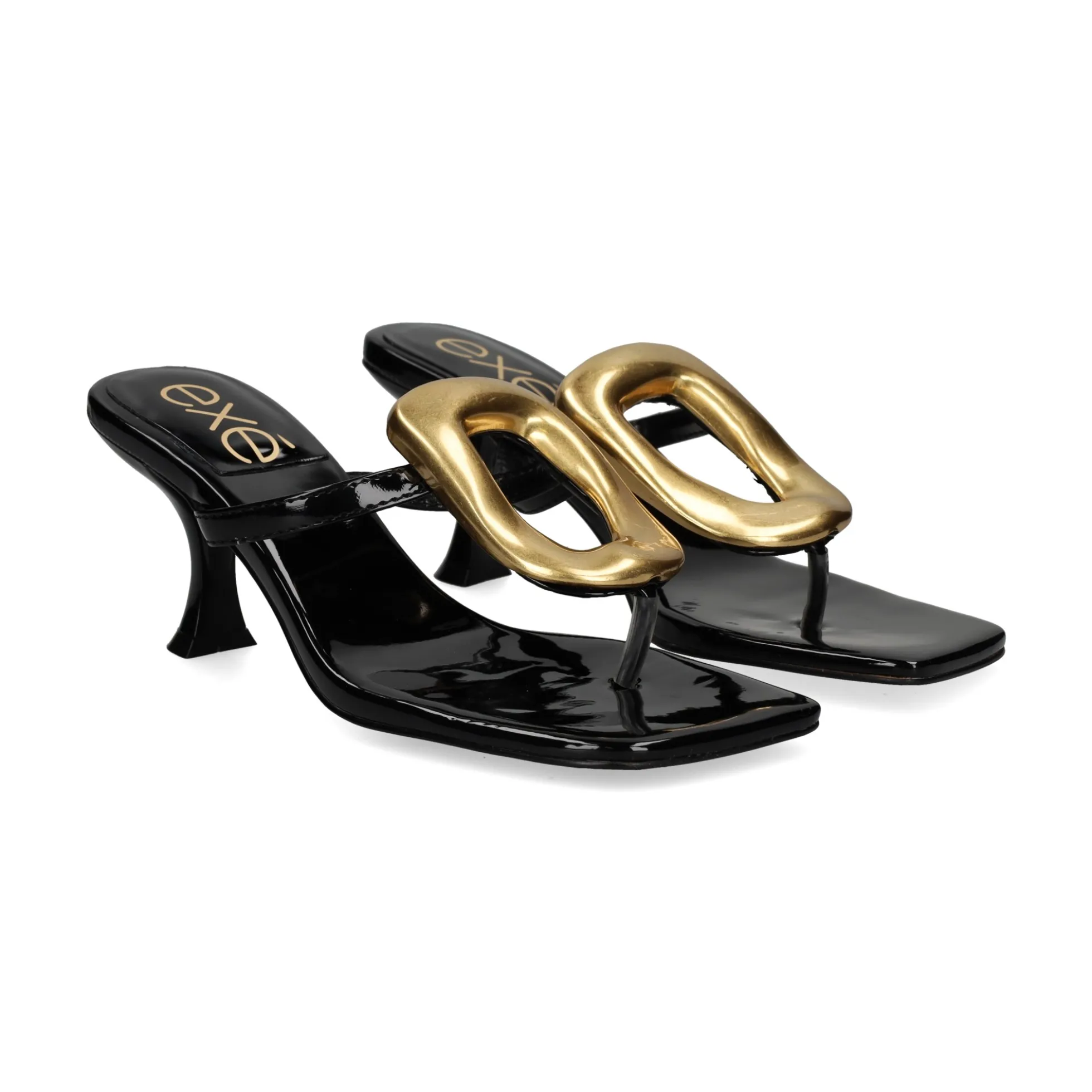 EXE Sandalias con tacón de Mujer SISSY-895 NEGRO