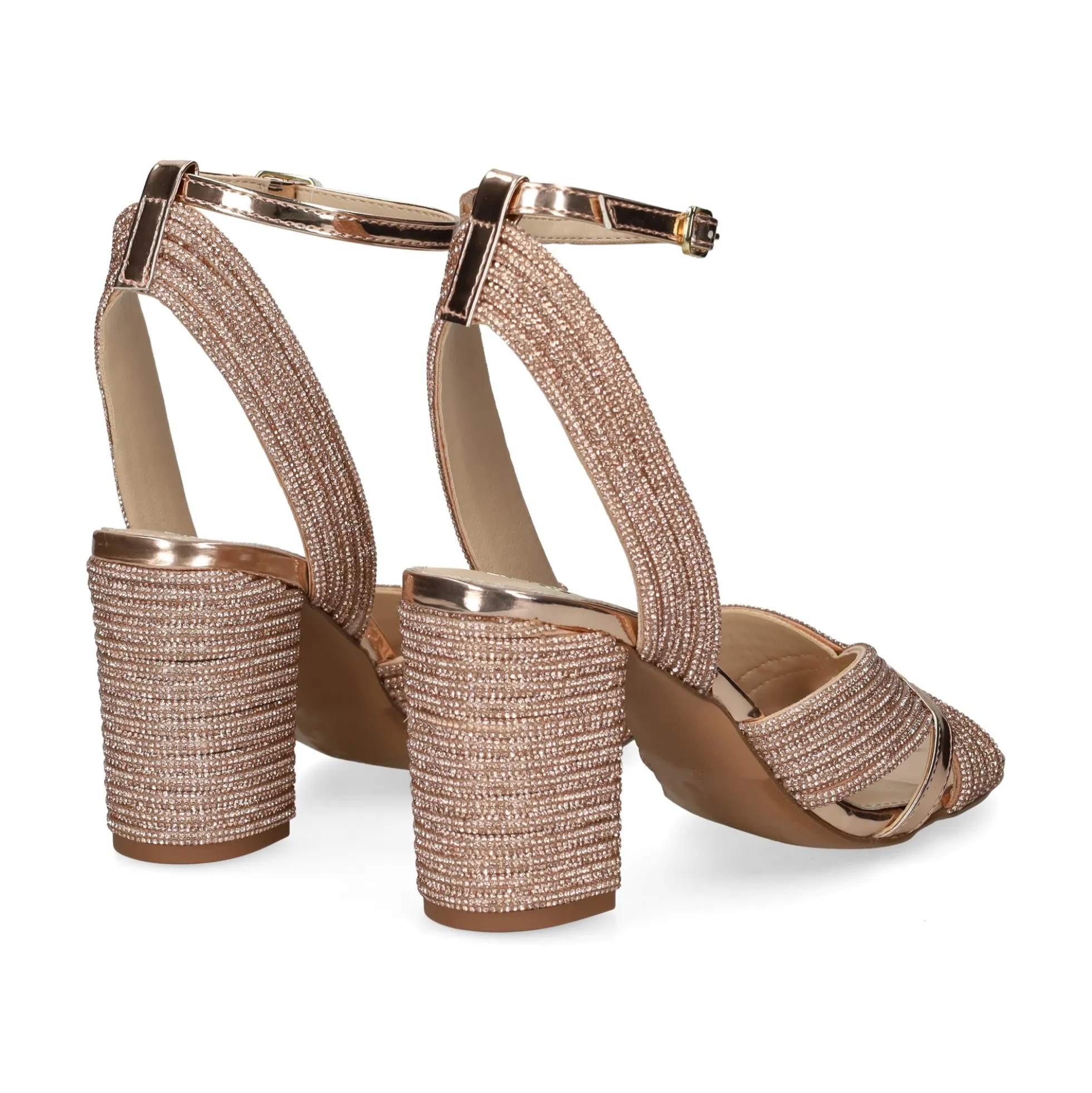EXE Sandalias con tacón de Mujer CAROL-505 PINK GOLD