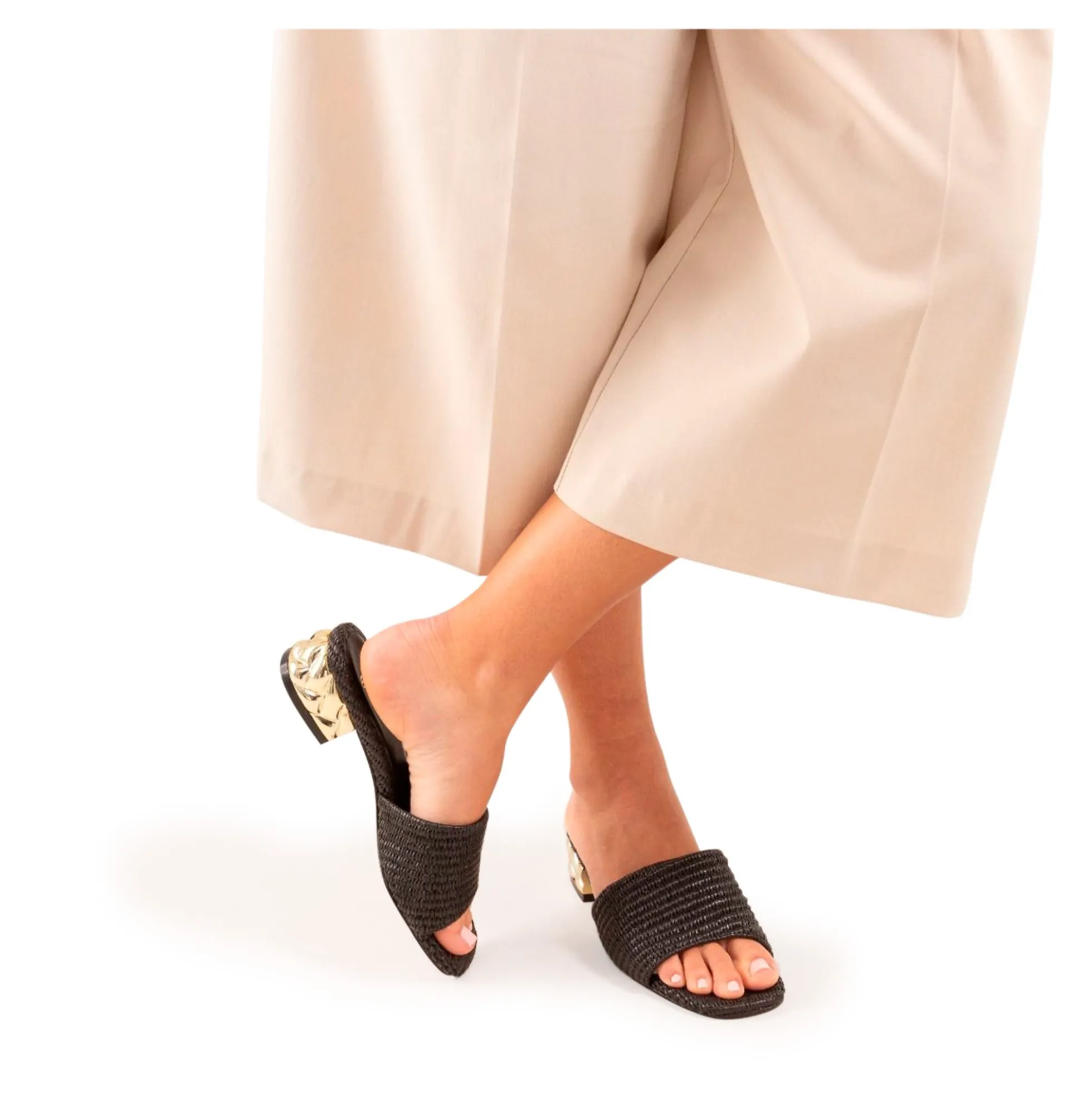 EXE Sandalias con tacón de Mujer KATY-400 NEGRO