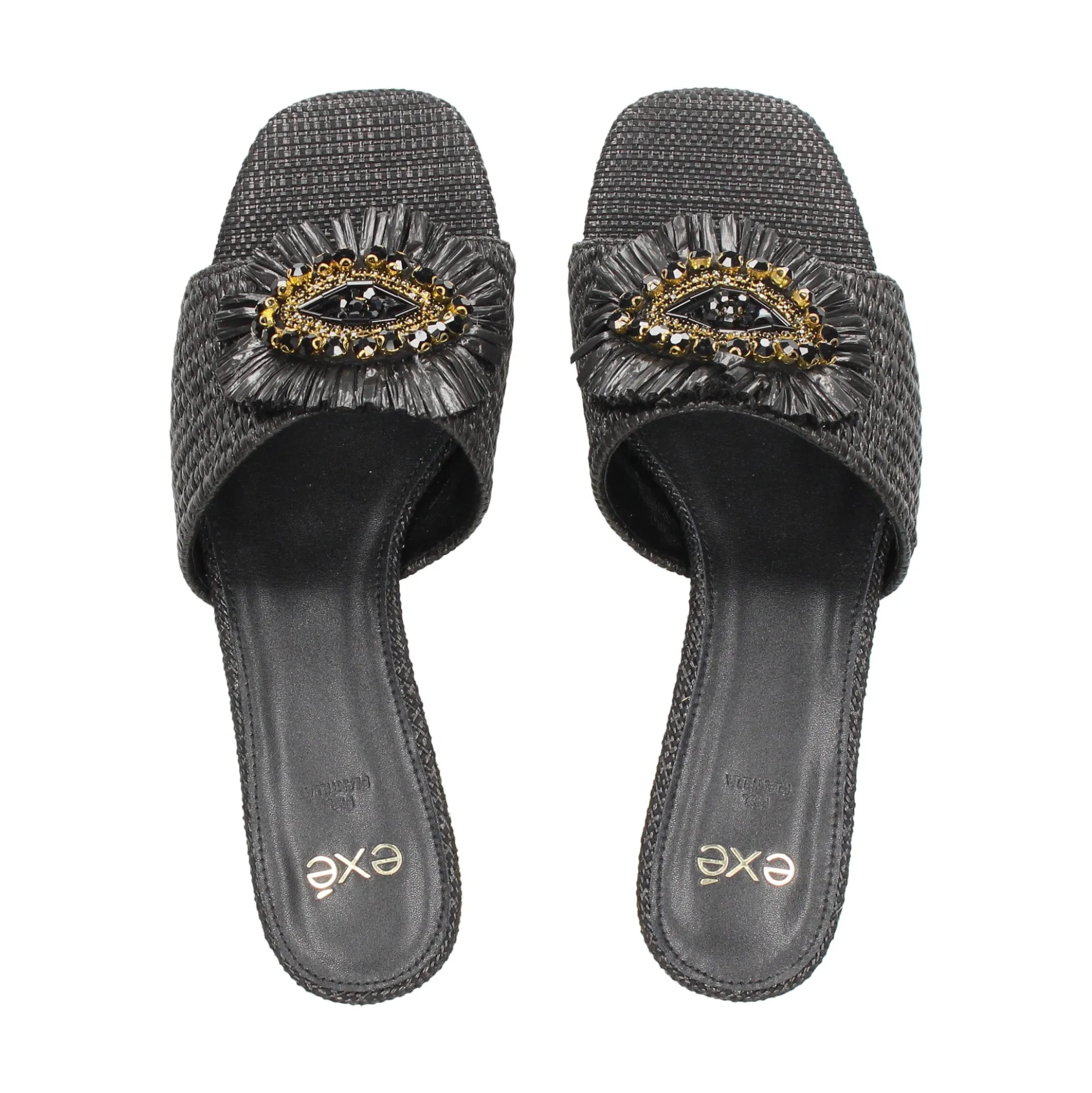 EXE Sandalias con tacón de Mujer KATY-424 NEGRO
