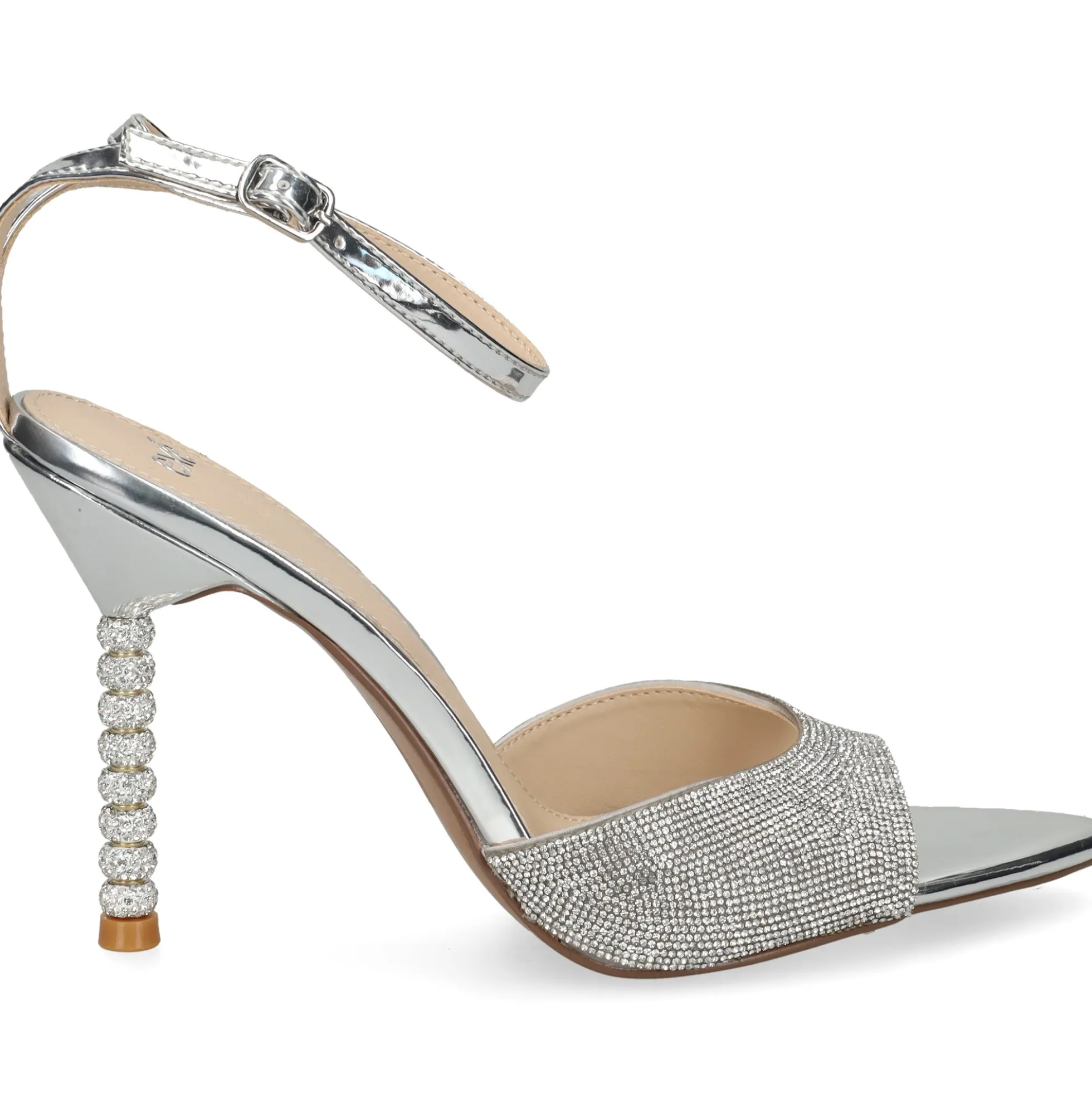 EXE Sandalias con tacón de Mujer JOY-625 SILVER