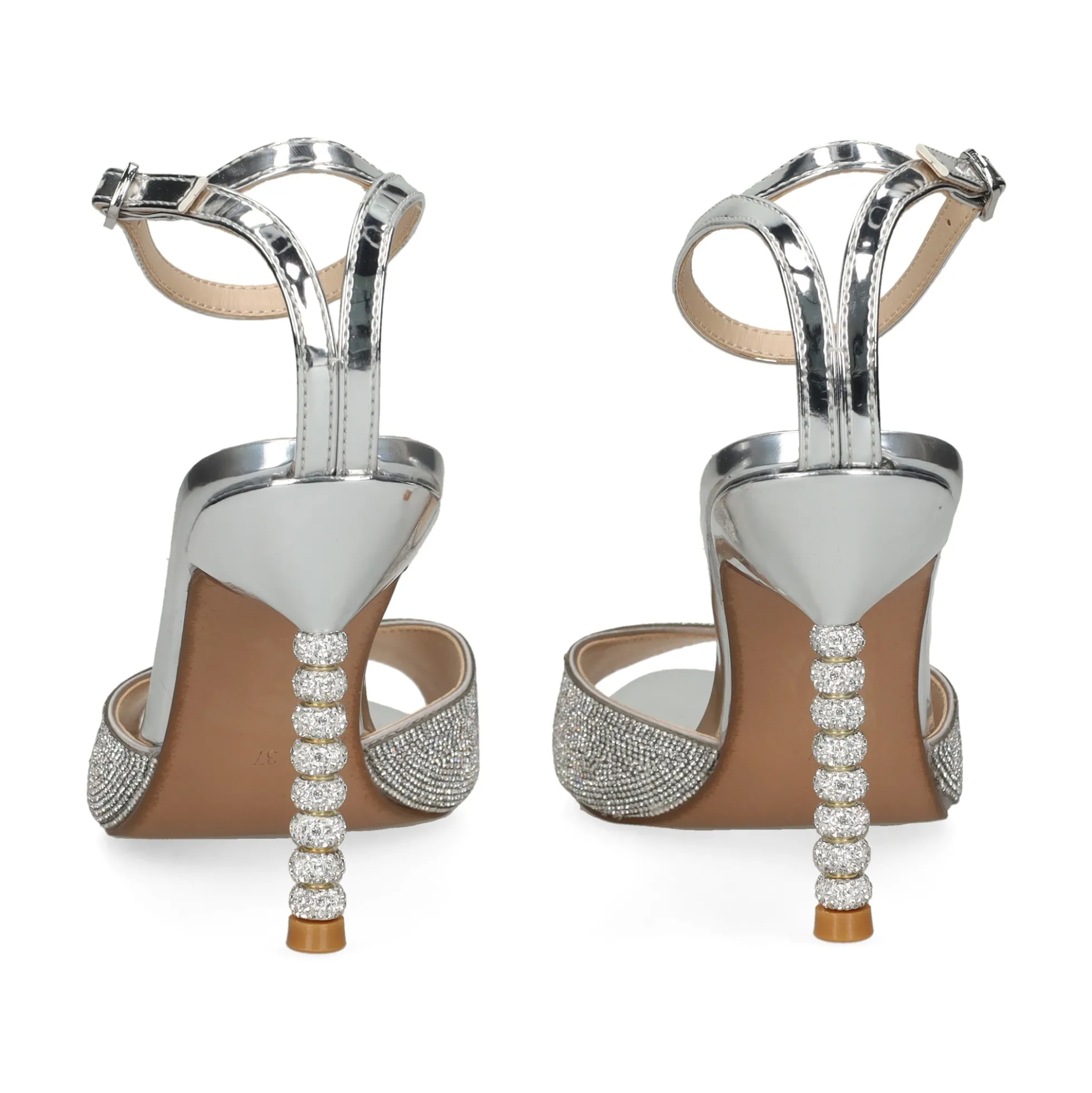 EXE Sandalias con tacón de Mujer JOY-625 SILVER