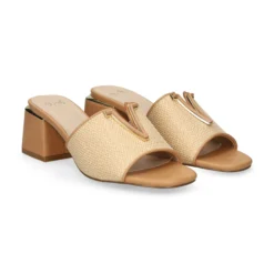 EXE Sandalias con tacón de Mujer CARMEN-160 BEIGE