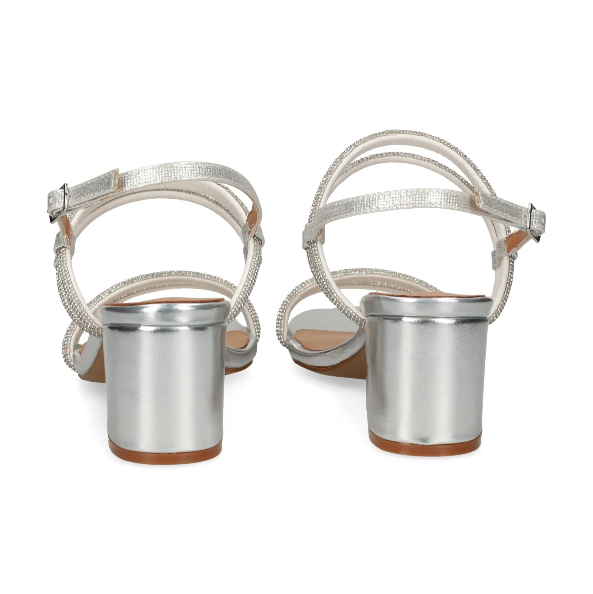 EXE Sandalias con tacón de Mujer 2570-F1906-Y15 SILVER