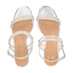 EXE Sandalias con tacón de Mujer 2570-F1906-Y15 SILVER