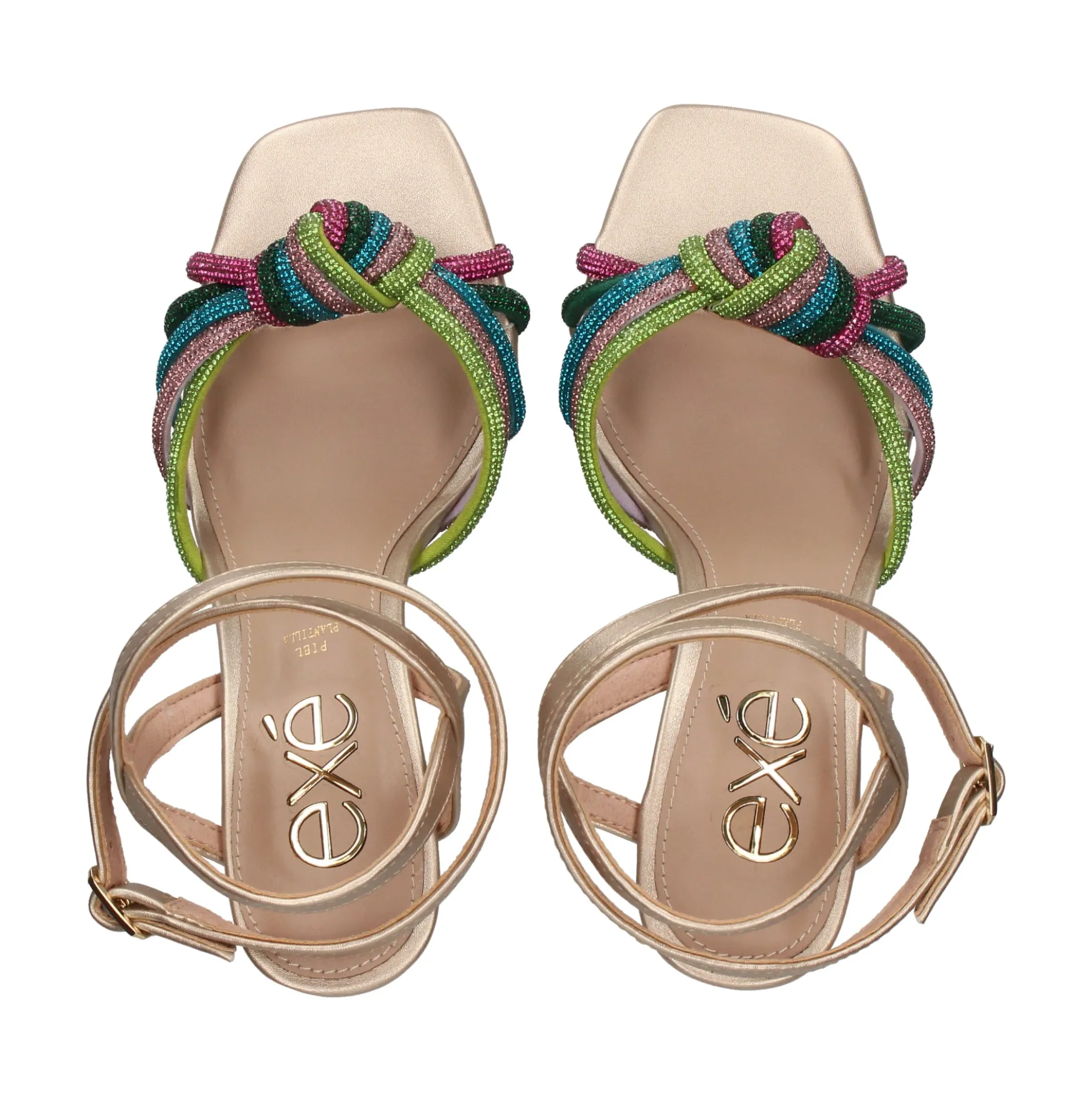 EXE Sandalias con tacón de Mujer GINGER-493 MULTICOLOR