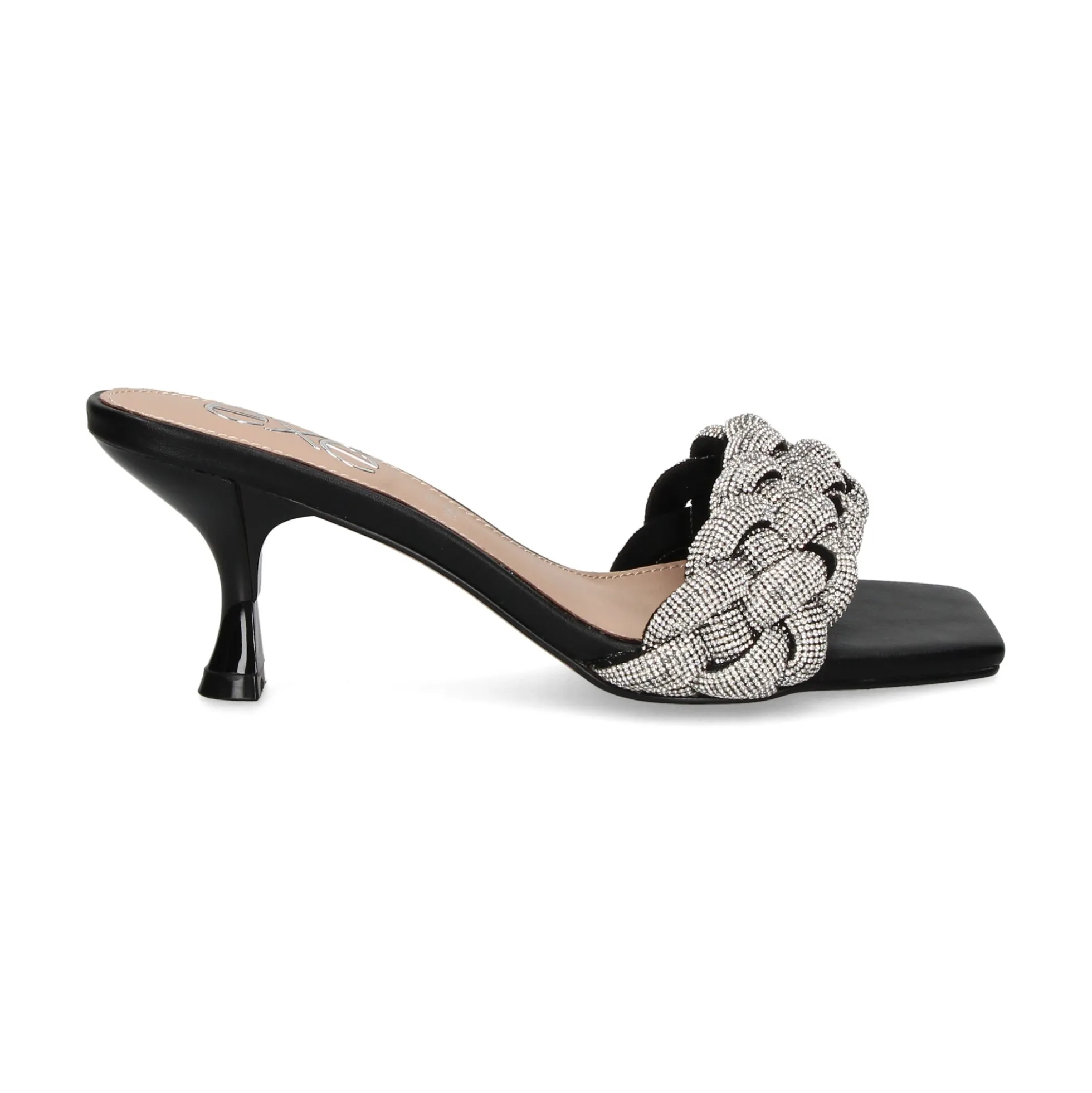 EXE Sandalias con tacón de Mujer JENIFER-040 NEGRO