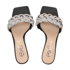 EXE Sandalias con tacón de Mujer JENIFER-040 NEGRO