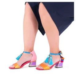 EXE Sandalias con tacón de Mujer LUISA-210 PINK ORANGE