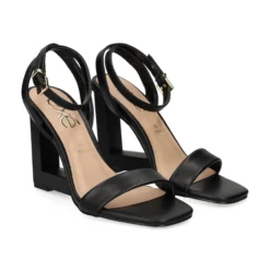 EXE Sandalias cuña de Mujer ELYSIA-391 NEGRO