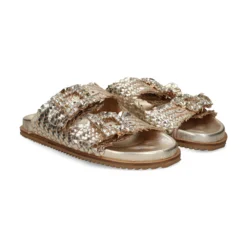 EXE Sandalias planas de Mujer VICKY-271 ORO