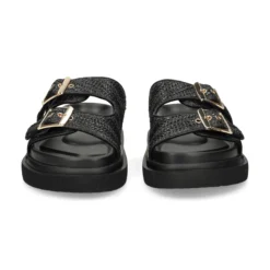 EXE Sandalias planas de Mujer HS53023-2 NEGRO