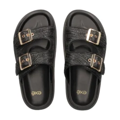 EXE Sandalias planas de Mujer HS53023-2 NEGRO