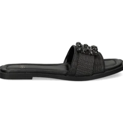 EXE Sandalias planas de Mujer DORETA-488 NEGRO