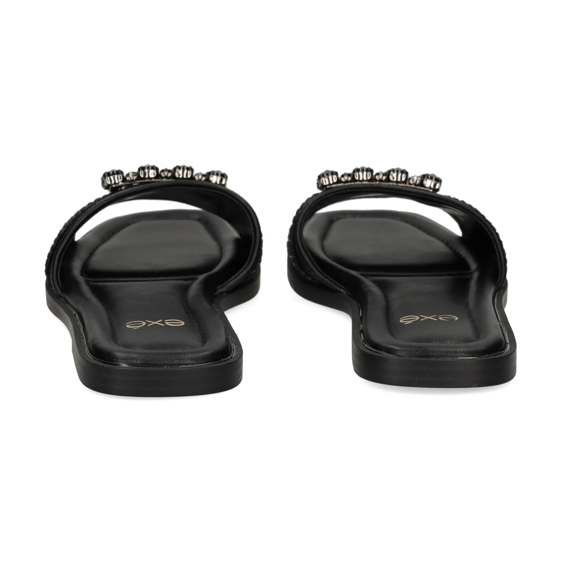 EXE Sandalias planas de Mujer DORETA-488 NEGRO