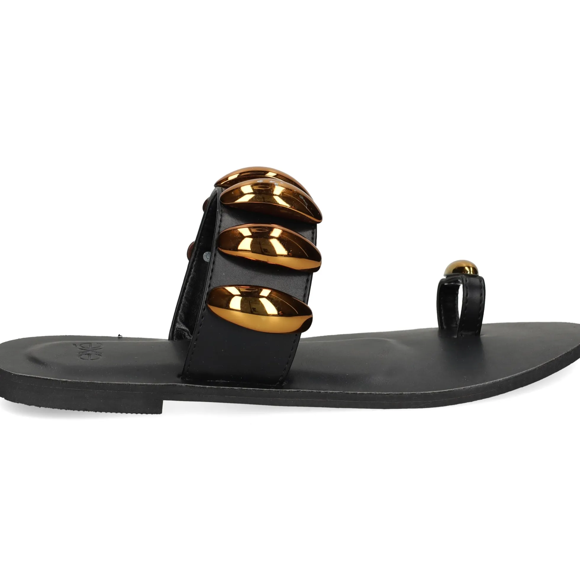 EXE Sandalias planas de Mujer NS-601 NEGRO