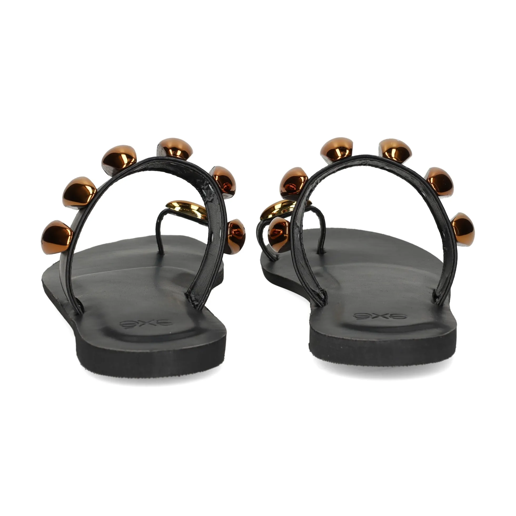 EXE Sandalias planas de Mujer NS-601 NEGRO