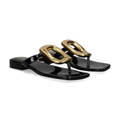 EXE Sandalias planas de Mujer STORM-268 NEGRO