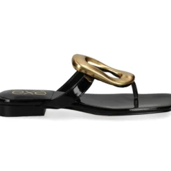 EXE Sandalias planas de Mujer STORM-268 NEGRO