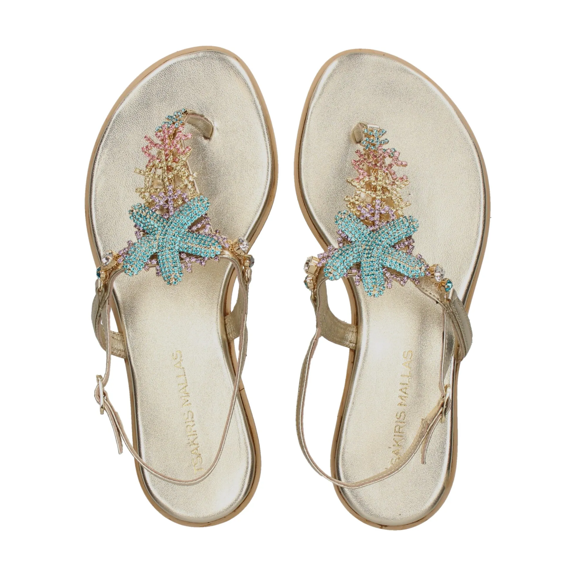 EXE Sandalias planas de Mujer 522 LORIS ORO